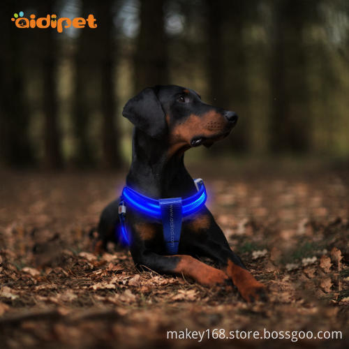Reflective Rechargeable Led Dog Harness Size Adjustable